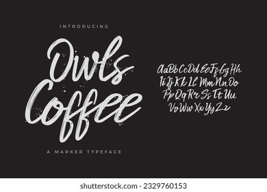 Abstract Marker Brush Script Calligraphy Font Uppercase and Lowercase