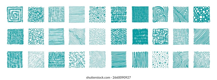 Coleção de texturas de rabisco de marcador abstrato. Grunge mão desenhada doodle bundle. Para modelo de design de sobreposição.