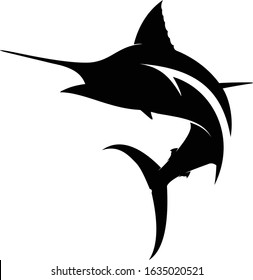 Abstract marlin Logo, A unique abstract marlin logo with fishing Hook Inside.