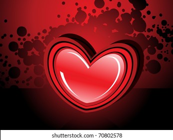 abstract maroon grunge background with isolated romantic red heart
