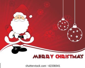 abstract maroon rays background with santa claus