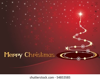 abstract maroon snowflake, twinkle star background with curve tree