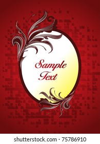 abstract maroon texture background with creative floral decorated frame, illustration