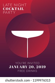 Abstract Martini Night Club Party Invitation Flyer Template Illustration Background