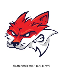 Abstract mascot logo design with fox