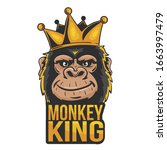 Abstract mascot logo with monkey design template