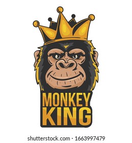 Abstract mascot logo with monkey design template