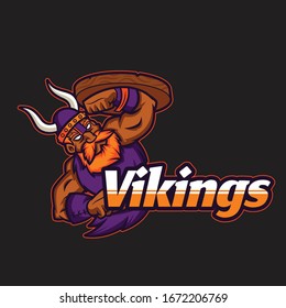 Abstract mascot logo with viking