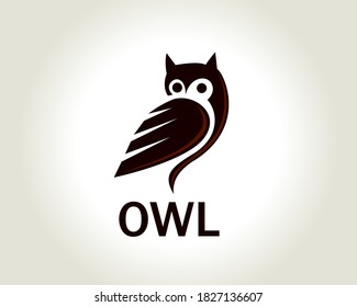 abstract mascot owl bird logo symbol, icon design illustration