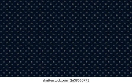 Abstract masculine geometric linked double ring seamless pattern. Gray and blue element composition on dark blue background. For masculine shirt dress cloth print apparel textile menswear fashion