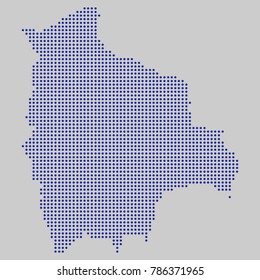 Abstract mash business number scales on gray background with Map bolivia. design sphere, dot and structure. Vector illustration eps 10.