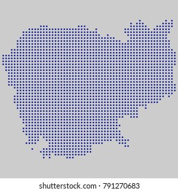 Abstract mash business number scales on gray background with Map 
cambodia. design sphere, dot and structure. Vector illustration eps 10.