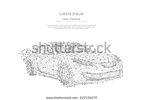 Abstract mash line and point auto\
on white background with an inscription. Starry sky or space,\
consisting of stars and the universe. Vector business\
illustration