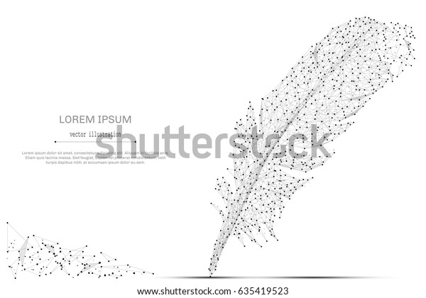 抽象的混搭线 并指向鸟羽在白色背景上与题词 星空或空间 由恒星和宇宙组成 矢量商业插图库存矢量图 免版税