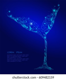 Abstract mash line and point connection sprout plant eco leaves. Low poly polygonal triangle. Starry sky or space stars and the universe. Vector business illustration concept grow life neon glow