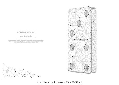 Abstract mash line and point Domino on white background with an inscription. Starry sky or space, consisting of stars and the universe. Vector business illustration