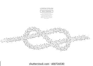 Abstract mash line and point knot on background with an inscription. Starry sky or space, consisting of stars and the universe. Vector business illustration