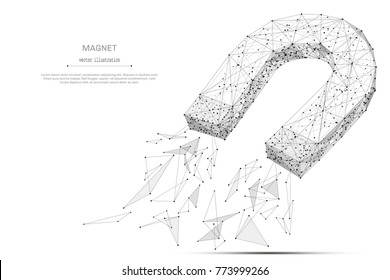 Linha de purê abstrato e origami ímã de ponto sobre fundo branco com uma inscrição. Céu estrelado ou espaço, consistindo de estrelas e o universo. Ilustração de wireframe de baixo poli vetorial