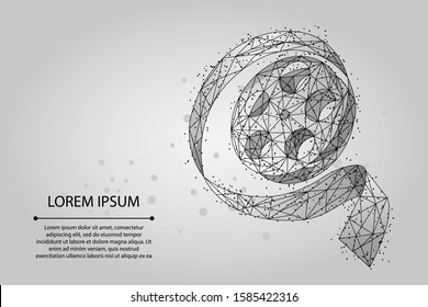 Abstract mash line and point movie film reel. Low poly vector illustration