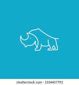 Abstract mash line and point rhinoceros origami. Vector animal rhino illustration