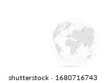 Abstract mash line and point scales on white background with Global. Wire frame 3D mesh polygonal network line, design sphere, dot and structure. Vector illustration eps 10.