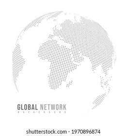 Abstract mash line and point scales on white background with Global. Wire frame 3D mesh polygonal network line, design sphere, dot and structure. Vector illustration eps 10.