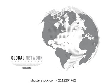 Abstract mash line and point scales on white background with Global. Wire frame 3D mesh polygonal network line, design sphere, dot and structure. Vector illustration eps 10.