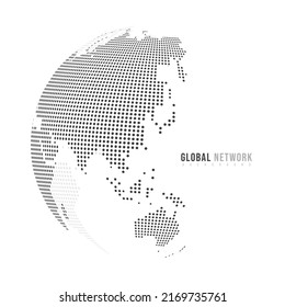 Abstract mash line and point scales on white background with Global. Wire frame 3D mesh polygonal network line, design sphere, dot and structure. Vector illustration eps 10.