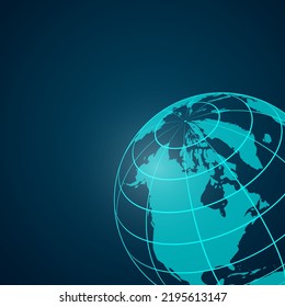 Abstract mash line and point scales on white background with blue Global. Wire frame 3D mesh polygonal network line, design sphere, dot and structure. Vector illustration eps 10.