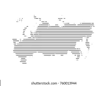 Abstract mash line and point scales on dark background with map of Russia. Wire frame mesh polygonal network line, design sphere, dot and structure. Vector illustration .