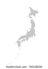 Abstract mash line and point scales on dark background with map of Japan. Wire frame mesh polygonal network line, design sphere, dot and structure. Vector illustration .