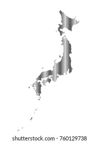 Abstract mash line and point scales on dark background with map of Japan. Wire frame mesh polygonal network line, design sphere, dot and structure. Vector illustration .