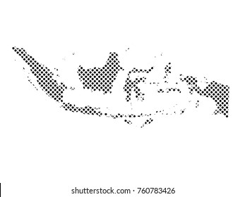 Abstract mash line and point scales on dark background with map of Indonesia. Wire frame mesh polygonal network line, design sphere, dot and structure. Vector illustration .