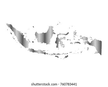Abstract mash line and point scales on dark background with map of Indonesia. Wire frame mesh polygonal network line, design sphere, dot and structure. Vector illustration .