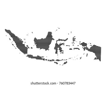 Abstract mash line and point scales on dark background with map of Indonesia. Wire frame mesh polygonal network line, design sphere, dot and structure. Vector illustration .
