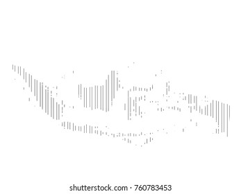 Abstract mash line and point scales on dark background with map of Indonesia. Wire frame mesh polygonal network line, design sphere, dot and structure. Vector illustration .
