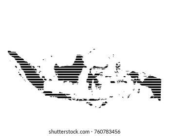 Abstract mash line and point scales on dark background with map of Indonesia. Wire frame mesh polygonal network line, design sphere, dot and structure. Vector illustration .