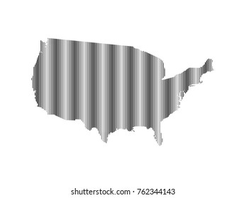 Abstract mash line and point scales on dark background with map of USA. Wire frame mesh polygonal network line, design sphere, dot and structure. Vector illustration EPS10.