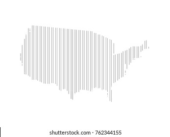 Abstract mash line and point scales on dark background with map of USA. Wire frame mesh polygonal network line, design sphere, dot and structure. Vector illustration EPS10.