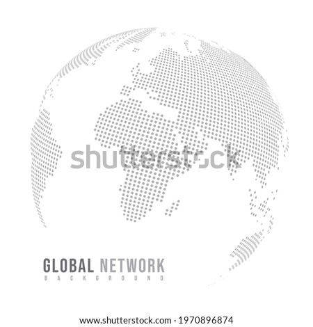 Abstract mash line and point scales on white background with Global. Wire frame 3D mesh polygonal network line, design sphere, dot and structure. Vector illustration eps 10.
