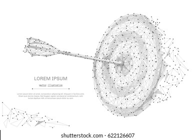 Abstract mash line and point Target on white background with an inscription. Starry sky or space, consisting of stars and the universe. Vector business illustration