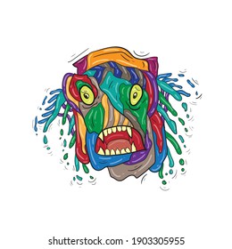 Abstract mask illustration vector with full color