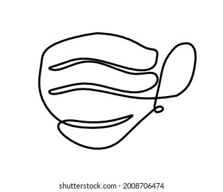 Abstrakte Maske als Linienzeichnung auf weißem Hintergrund. Vektorgrafik