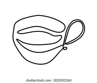 Abstract mask as line drawing on white background. Vector