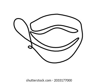 Máscara abstracta como dibujo de línea sobre fondo blanco. Vector