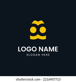 Abstract Mask logo, Traditional Mask and Hexagonal combination, flat design logo template, vector illustration