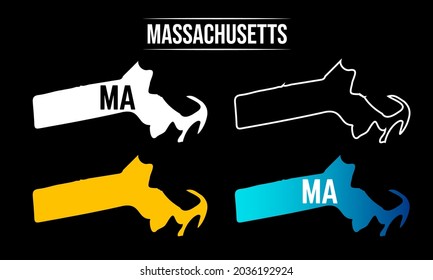 Abstract Massachusetts State Map Design