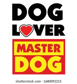 Abstract master dog lover text vector logo design