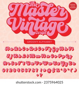 Abstract the master vintage script Retro Font template