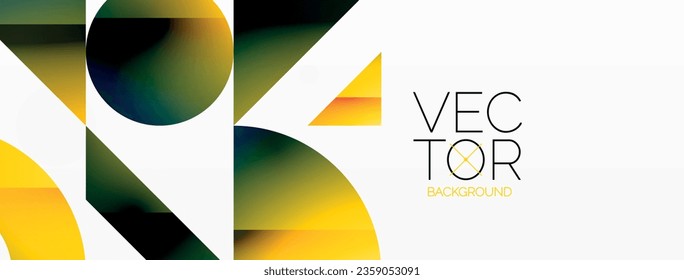 Abstract masterpiece formed by delicate interplay of circles, squares, and triangles. Geometric elements converge in harmonious chaos, evoking sense of modern creativity. Symphony of shapes